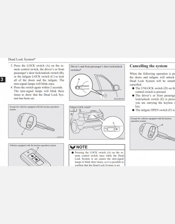 mitsubishi rvr 2012 - 2015 owners manual rhd and lhd